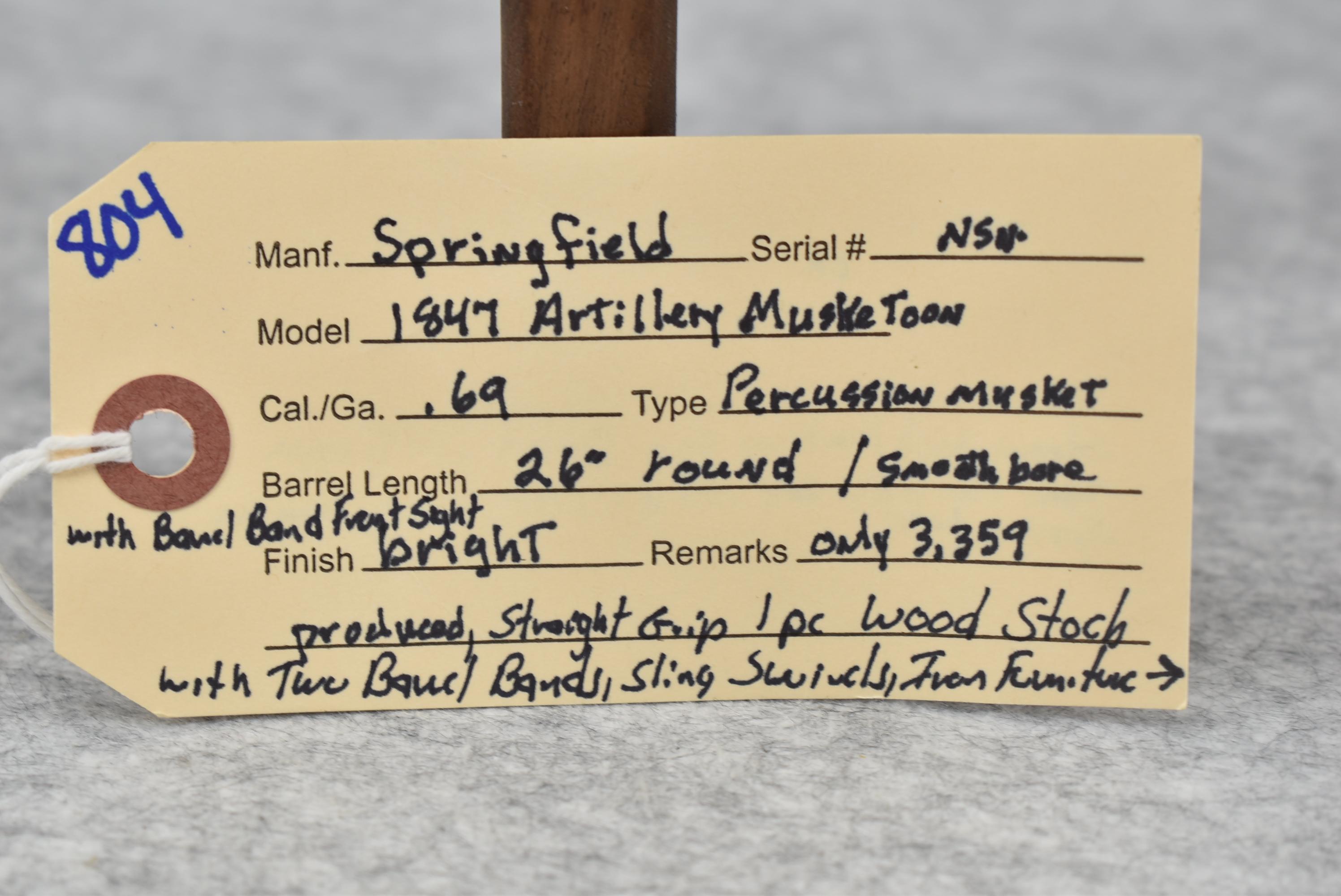 Springfield – Mod. 1847 Artillery Musketoon – 69 Cal. Percussion Musket