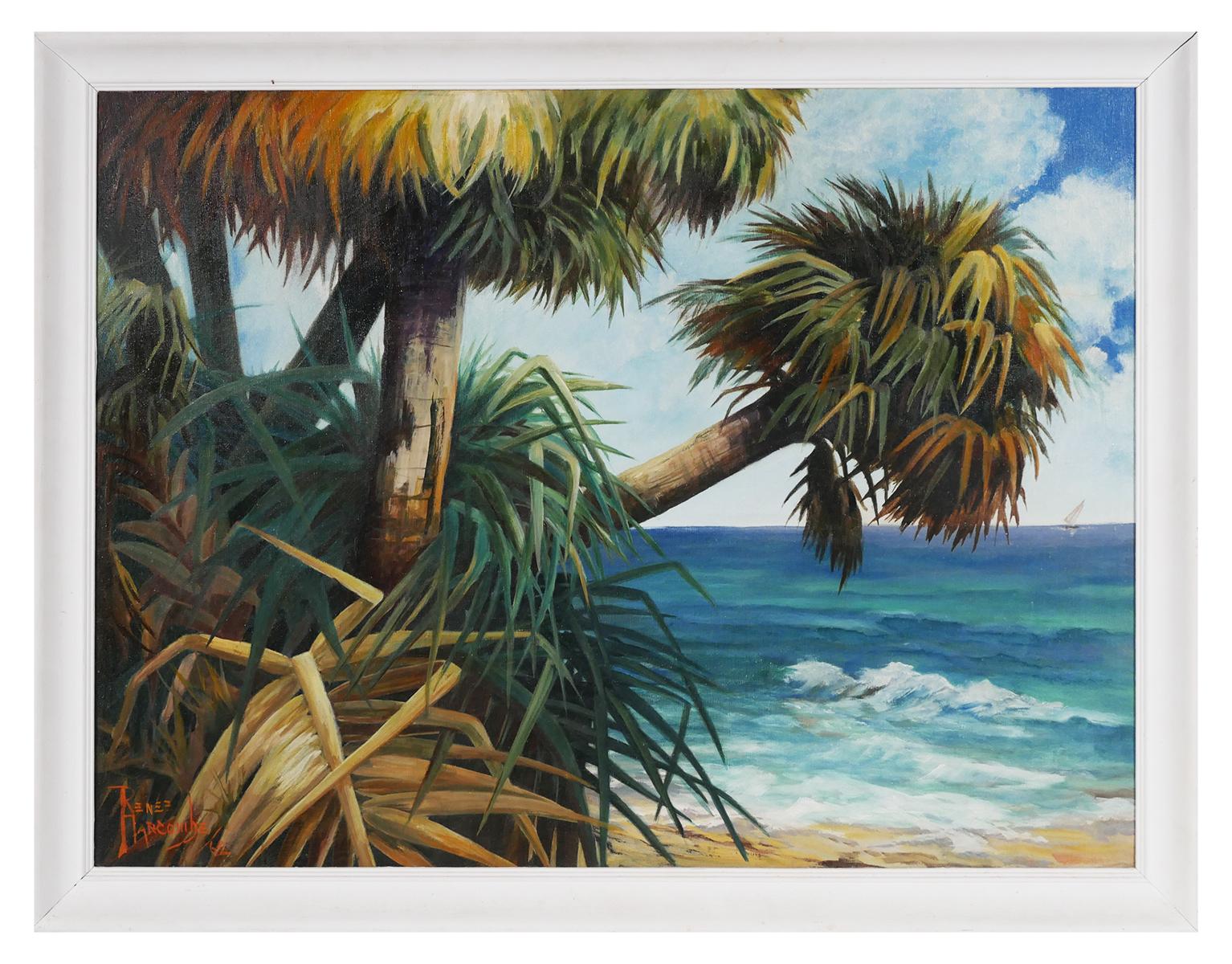 RENEE HARCOMBE, Miami Florida Beach Scene O/C