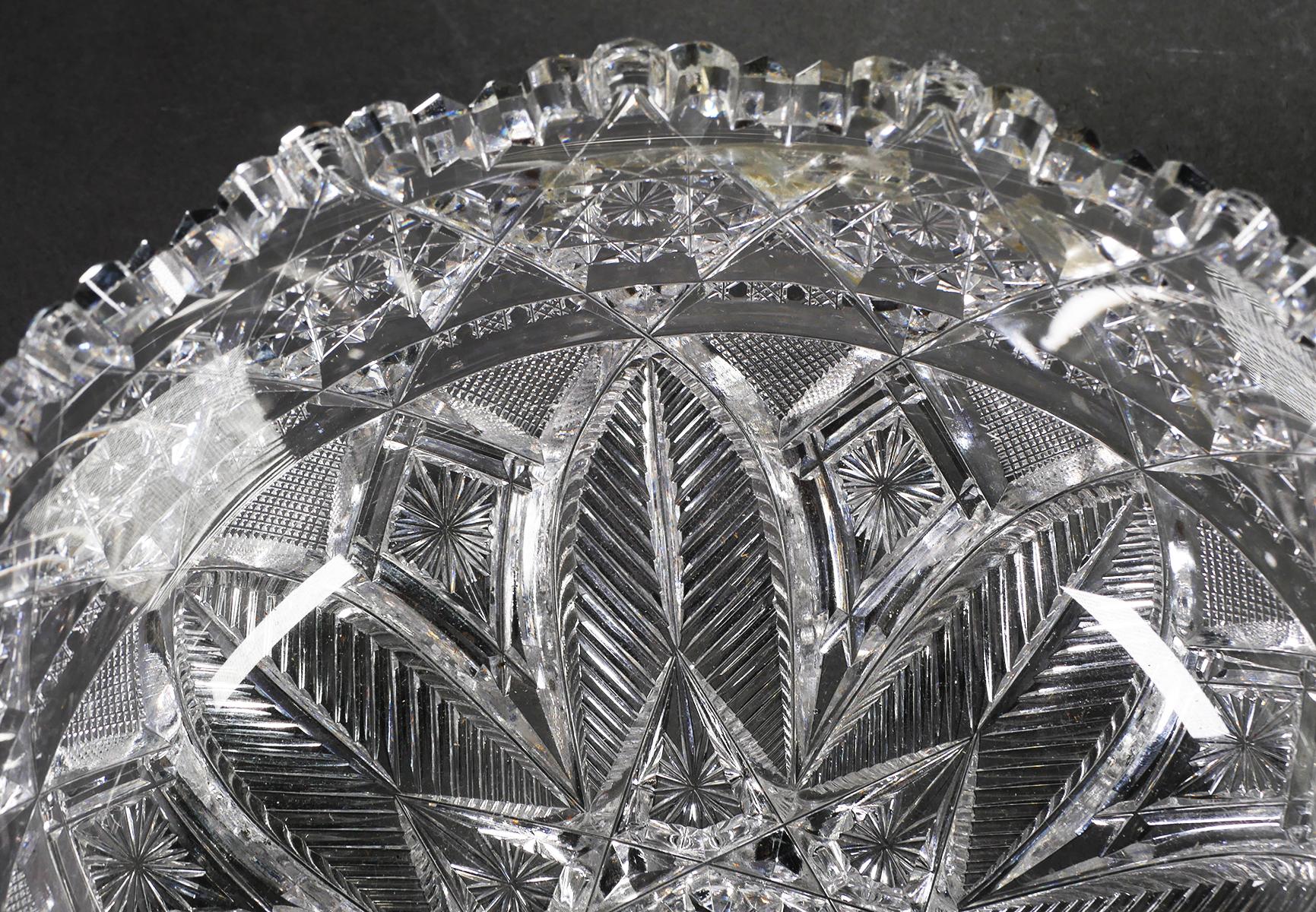 Signed J. Hoare American Brilliant Cut Glass Bowl