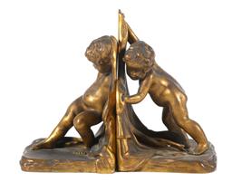 Sterling Bronze Co. New York Cherub Bookends