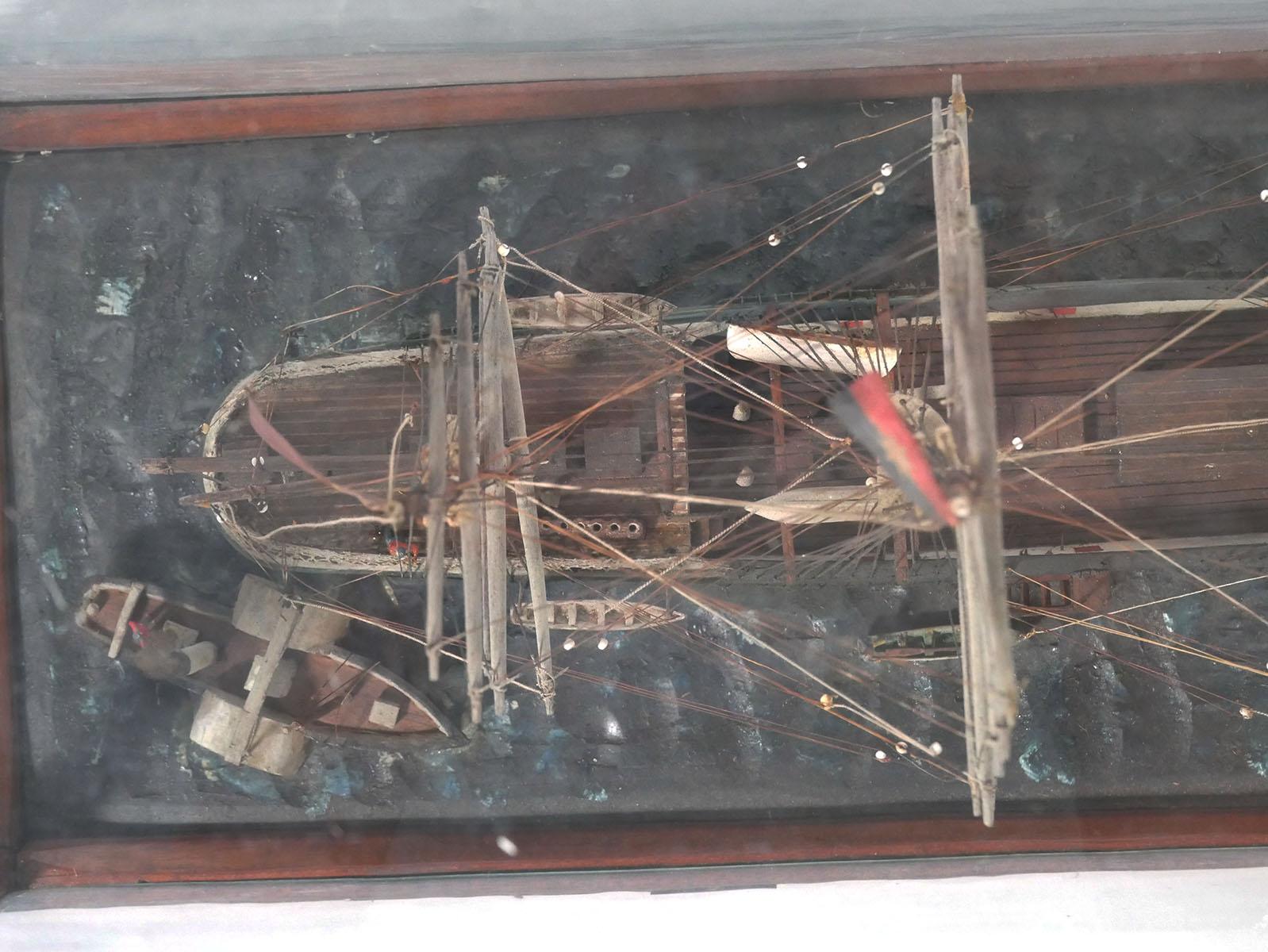 ANTIQUE Ship Model Whaling Bark "Swallow"