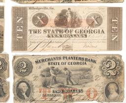 Confederate Antebellum GEORGIA Currency Notes