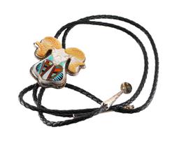 Sterling Turquoise Rams Head Inlay Bolo Tie
