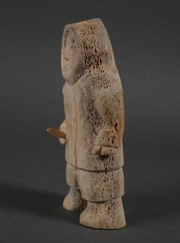 Inuit Eskimo Hunter Figural Bone Carving