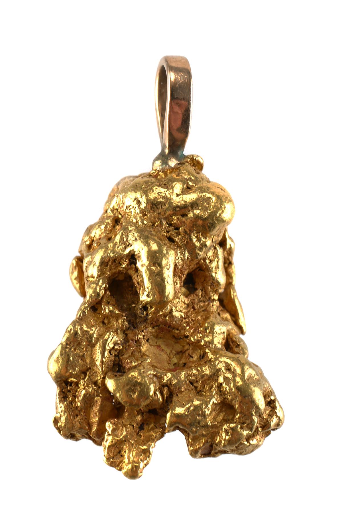 23K Natural Gold Nugget Necklace Pendant