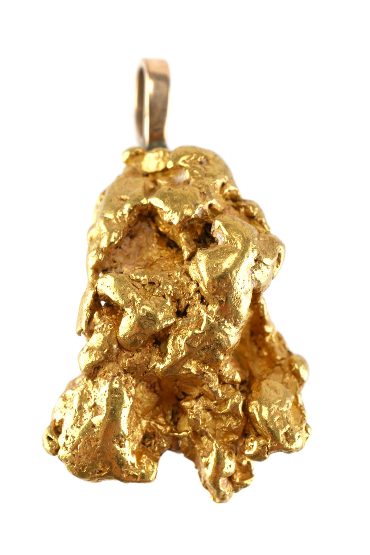 23K Natural Gold Nugget Necklace Pendant