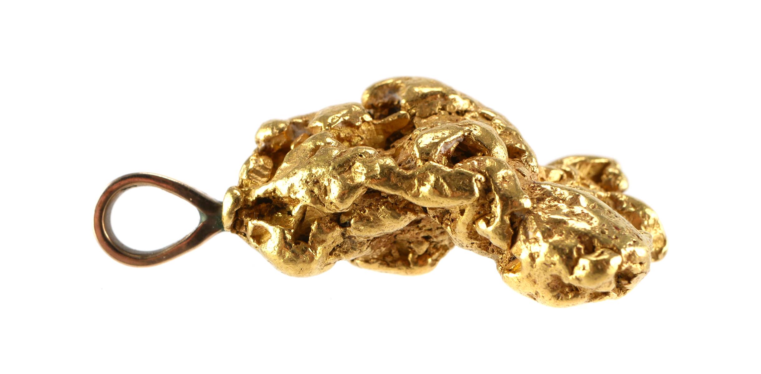 23K Natural Gold Nugget Necklace Pendant