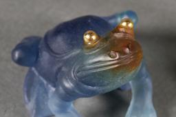 (2) Daum Pate de Verre — Frog & Compote