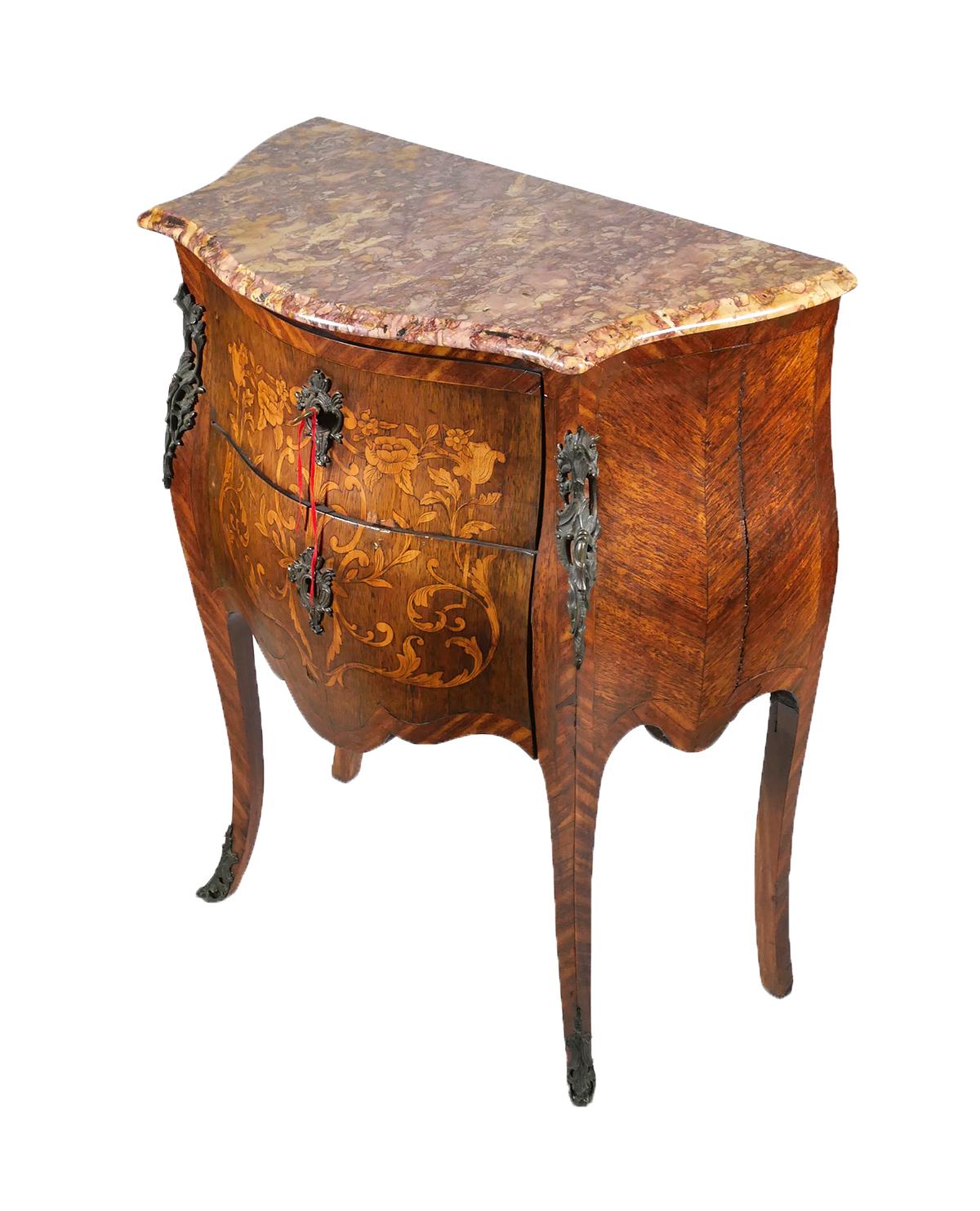 French Louis XV Style Bombe Commode