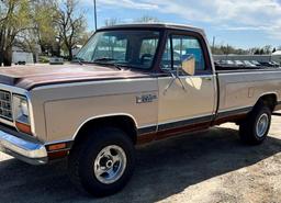 1984 Dodge W-150 4x4 prospector Selling NO RESERVE