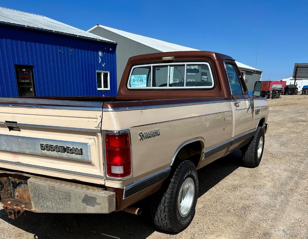 1984 Dodge W-150 4x4 prospector Selling NO RESERVE