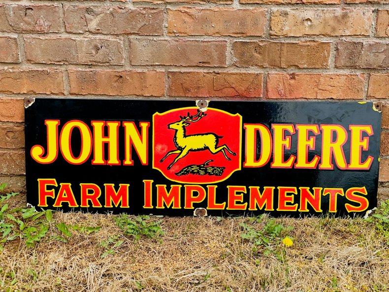 Porcelain Sign John Deere Farm Implements