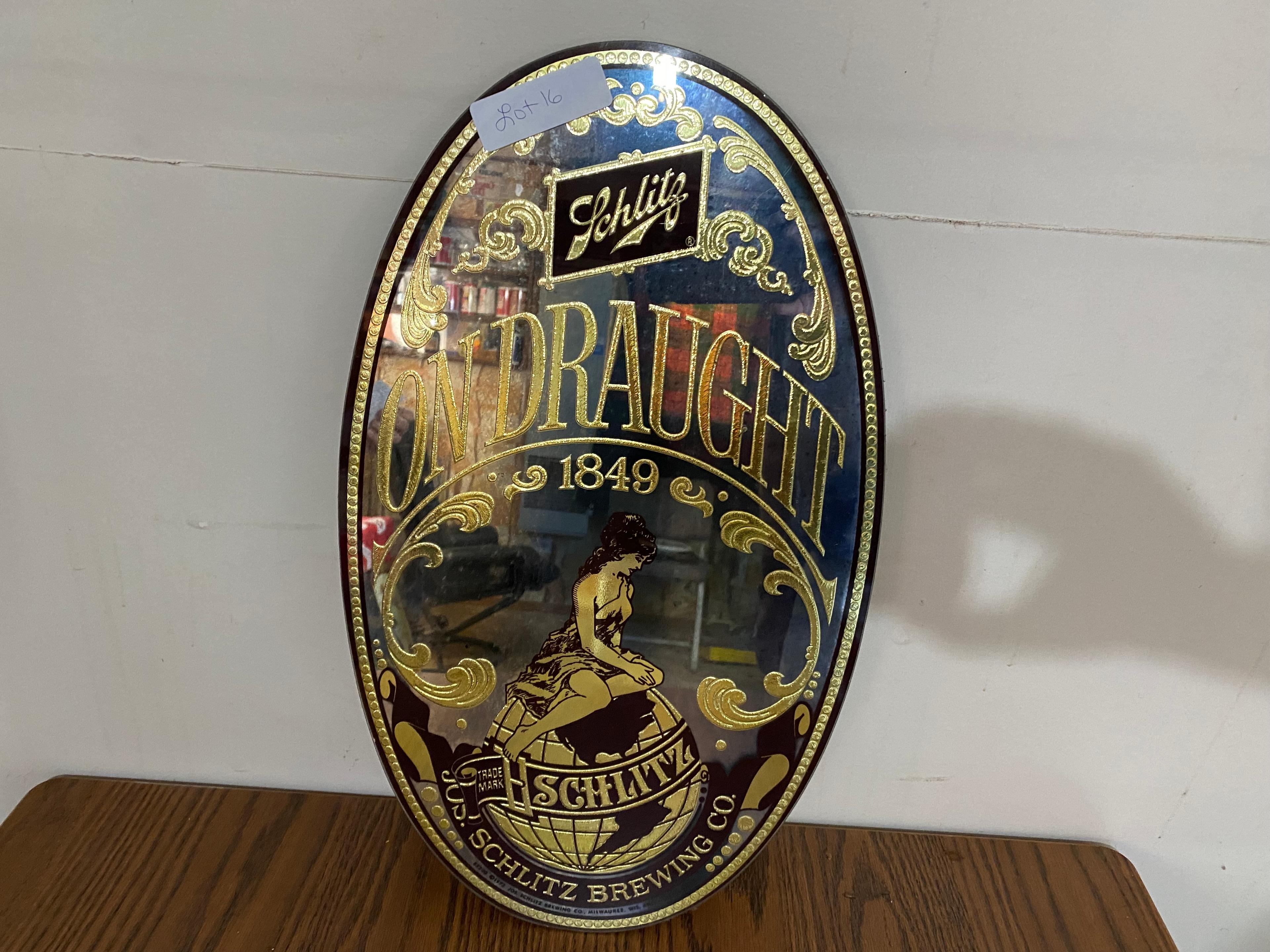 1849 Schlitz On Draught Mirror