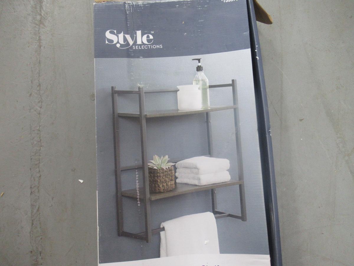 STYLE SELECTIONS 2 -TIER BATHROOM STORAGE SHELF