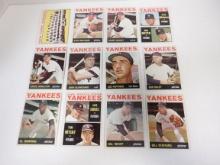 LOT OF 12 1964 TOPPS NEW YORK YANKEES CARDS