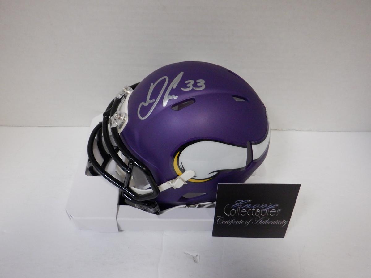 DALVIN COOK SIGNEED AUTO VIKINGS MINI HELMET WITH COA