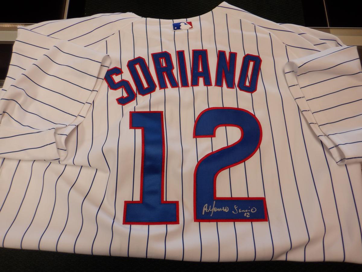 ALFONSO SORIANO SIGND AUTO MAJESTIC JERSEY 56