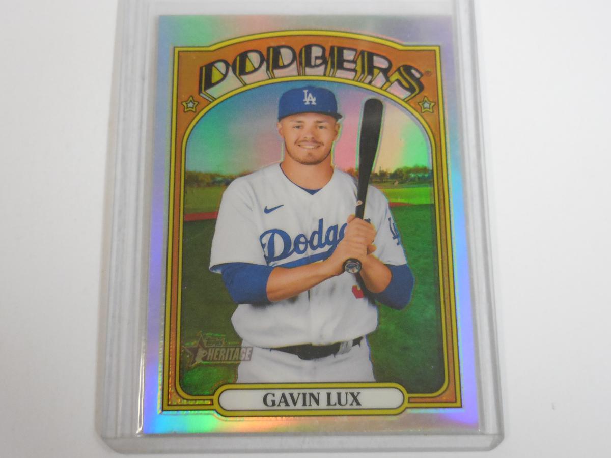 2021 TOPPS HERITAGE CHROME GAVIN LUX REFRACTOR #D 111/572 DODGERS