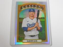 2021 TOPPS HERITAGE CHROME GAVIN LUX REFRACTOR #D 111/572 DODGERS