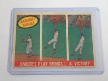 1959 TOPPS BASEBALL #468 DUKE SNIDER BASEBALL THRILLS DODGERS