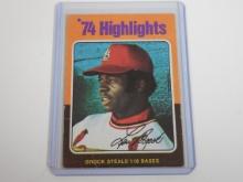 1975 TOPPS BASEBALL #2 LOU BROCK HIGHLIGHTS STEALS 118 BASES