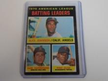 1971 TOPPS BASEBALL 1970 LEADERS ALEX JOHNSON CARL YASTRZEMSKI TONY OLIVA