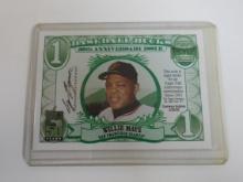2001 TOPPS ARCHIVES WILLIE MAYS BASEBALL BUCKS REDEMPTION CARD