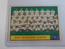 1961 TOPPS BASEBALL #167 SAN FRANCISCO GIANTS TEAM CARD VINTAGE