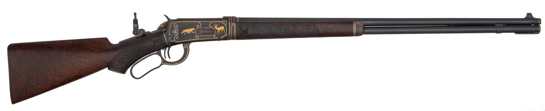 Antique Deluxe Grade 1 Factory Gold Inlaid and Carved Ulrich Engraved Winchester Model 1894 Takedown