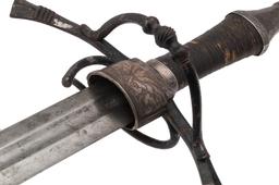 A Silver Decorated Saxon Hand And A Half Sword Circa 1575
