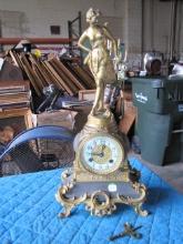 Very Nice Figural Clock in Brass