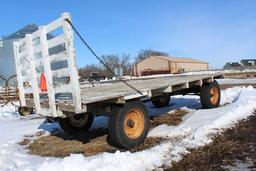 8' X 18' HAY RACK ON HD 12 TON GEAR,