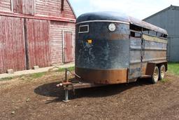 *** 2006 STOCK 16' LIVESTOCK TANDEM AXLE TRAILER,