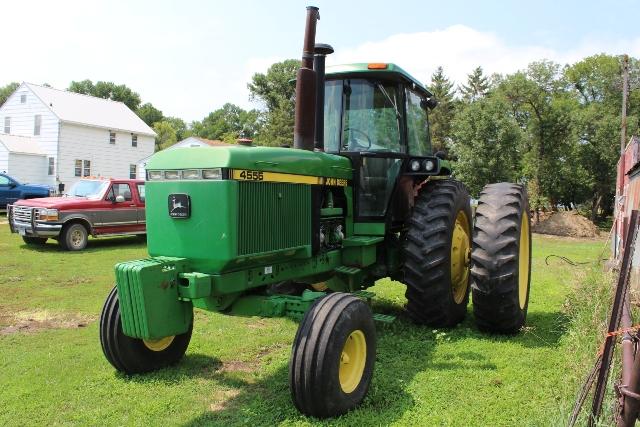 1989 JOHN DEERE 4555, 2WD TRACTOR, QUAD, 3 HYD,