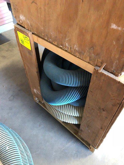 Max Force 3 insulation blower, (2) wood hose crates, with hose, electric co