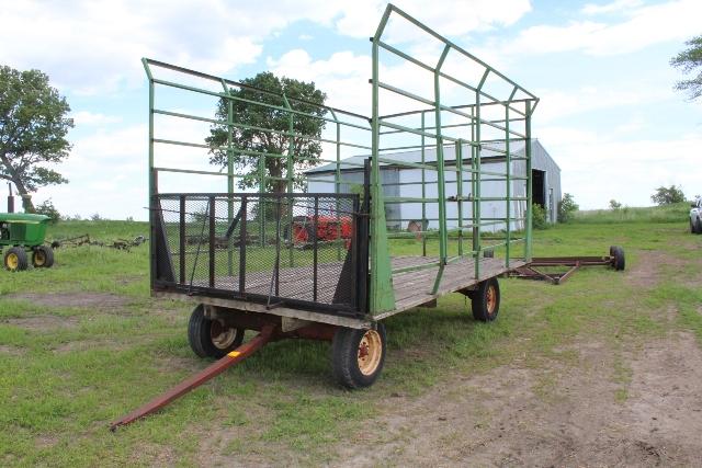 16' BALE THROW RACK, STEEL CAGE, ON GEAR