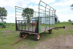 16' BALE THROW RACK, STEEL CAGE, ON GEAR