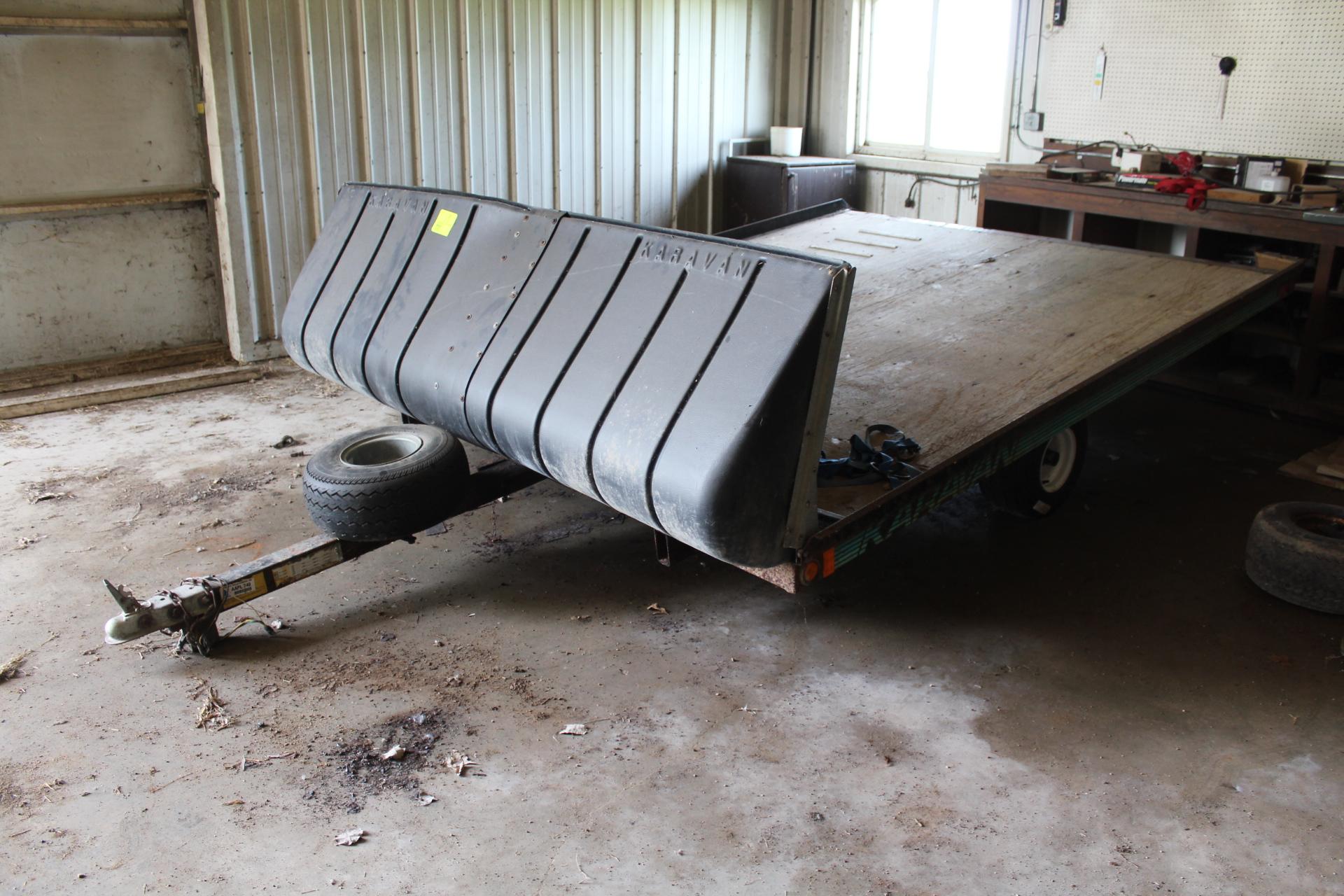 *** 1994 2 PLACE KARAVAN SINGLE AXLE SNOWMOBILE TRAILER,