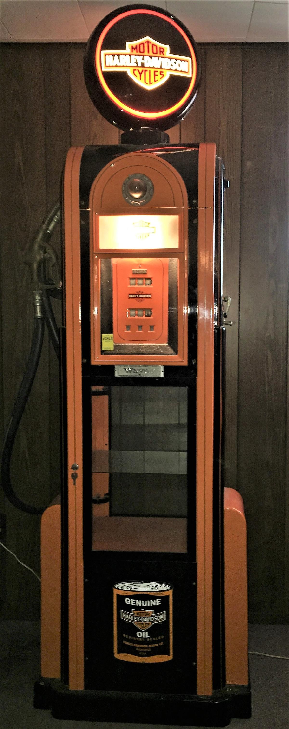 Harley Davidson, Wayne gas pump 93"t x 21"d x 31"w