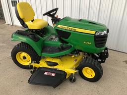 JOHN DEERE X754 4 WHEEL STEER, 60" DECK, DSL,