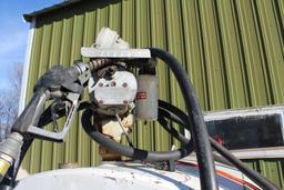 1000 GAL DSL FUEL BARREL, TUTHILL 110V PUMP AND