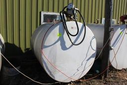 1000 GAL DSL FUEL BARREL, TUTHILL 110V PUMP AND