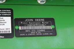 2011 JOHN DEERE 9870 STS BULLET ROTOR PRWD COMBINE