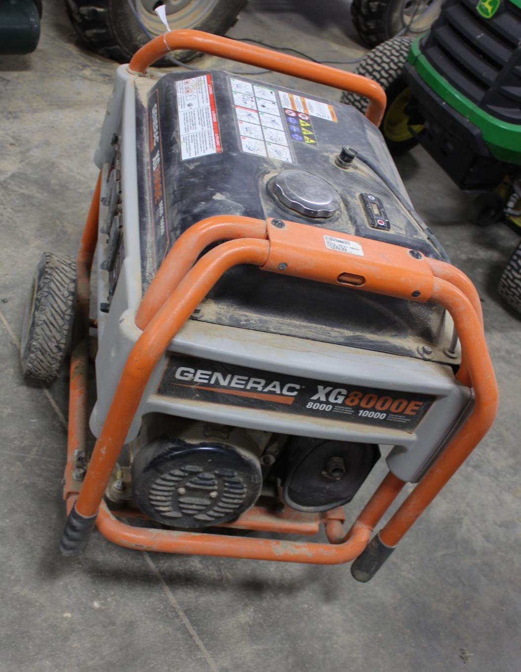 GENERAC XG 8000E PORTABLE GAS GENERATOR ON WHEELS