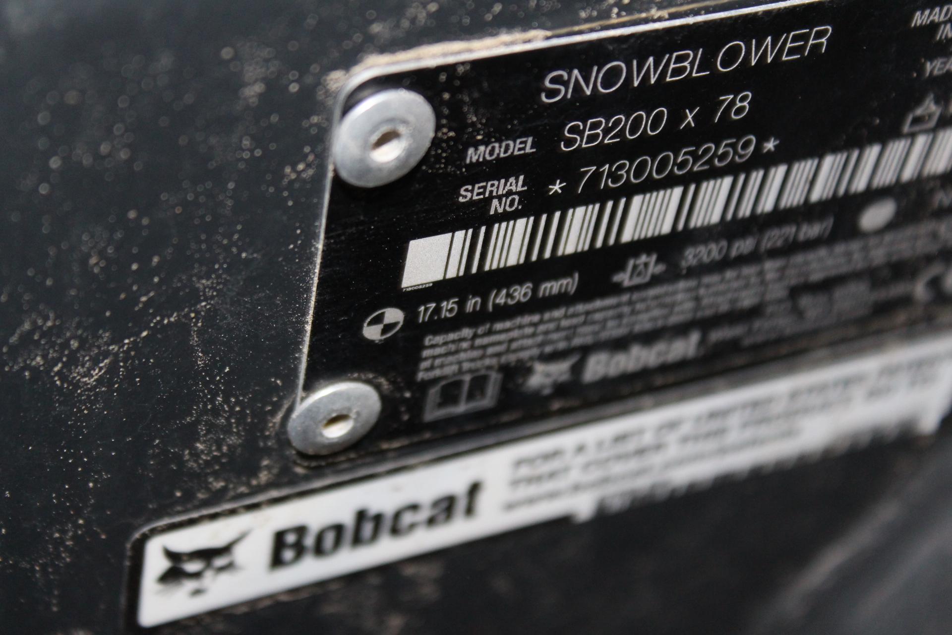 BOBCAT SB 200 78" SNOWBLOWER, SINGLE AUGER,