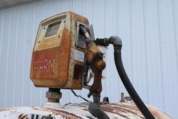 1000 GALLON DIESEL BARREL, GASBOY 110 VOLT PUMP