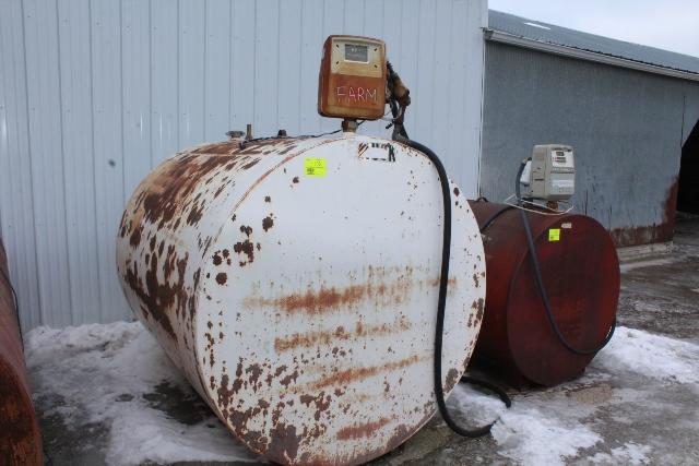 1000 GALLON DIESEL BARREL, GASBOY 110 VOLT PUMP