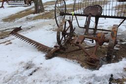 IH #9 5' SICKLE MOWER, TOOL BOX, STEEL WHEELS,