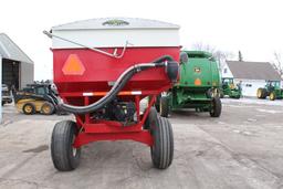 APPROX 375 BUSHEL, GRAVITY BOX ON 4 WHEEL GEAR,