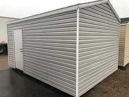 10' X 14' STORAGE SHED, 6' ROLL-UP DOOR